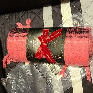 Victoria's Secret plush plaid scarf. Size 82 inches x 12 inches. NWT.